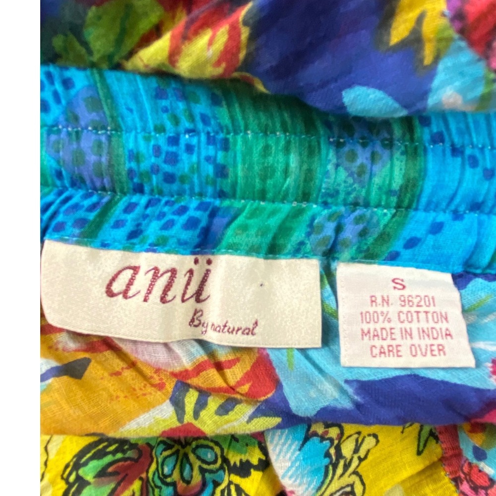 Anu By Natural Floral Tiered Maxi Skirt Cotton Boho‎ Hippie Colorful Small - Picture 4 of 5